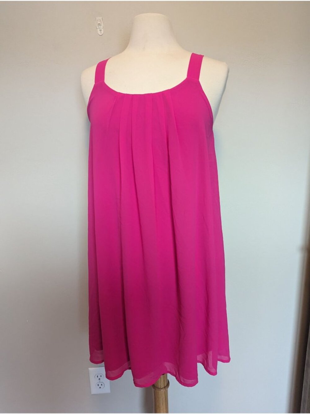 Pink Sleeveless Swing Dress With Bow Back Detail By YA Los Angeles - M